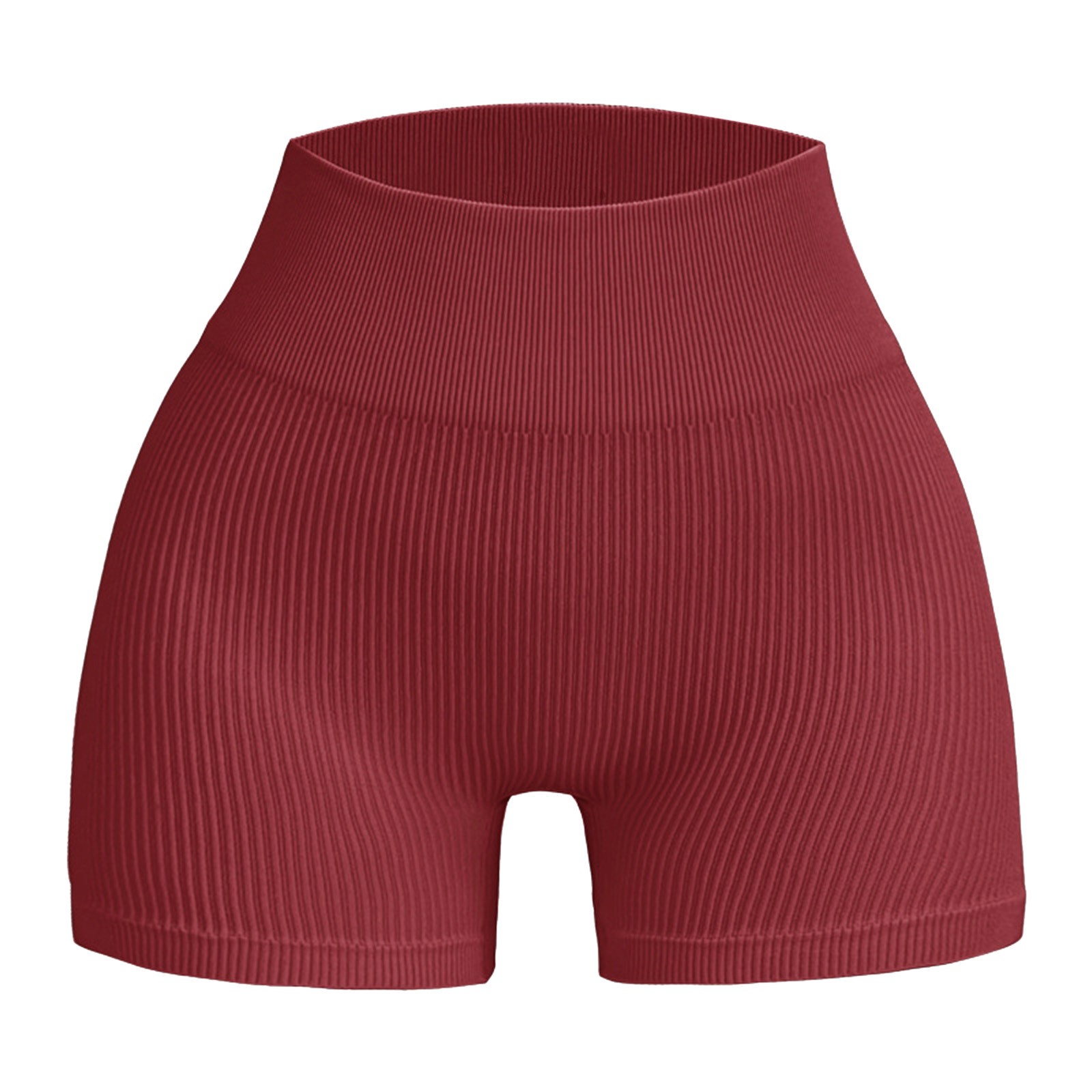 thumbnail image 4 of Pantalones cortos de entrenamiento sin costuras y acanalados para mujer: cintura alta, elásticos para yoga/gimnasio, talla real, tallas asiáticas, lavado a mano en frío., 4 of 4